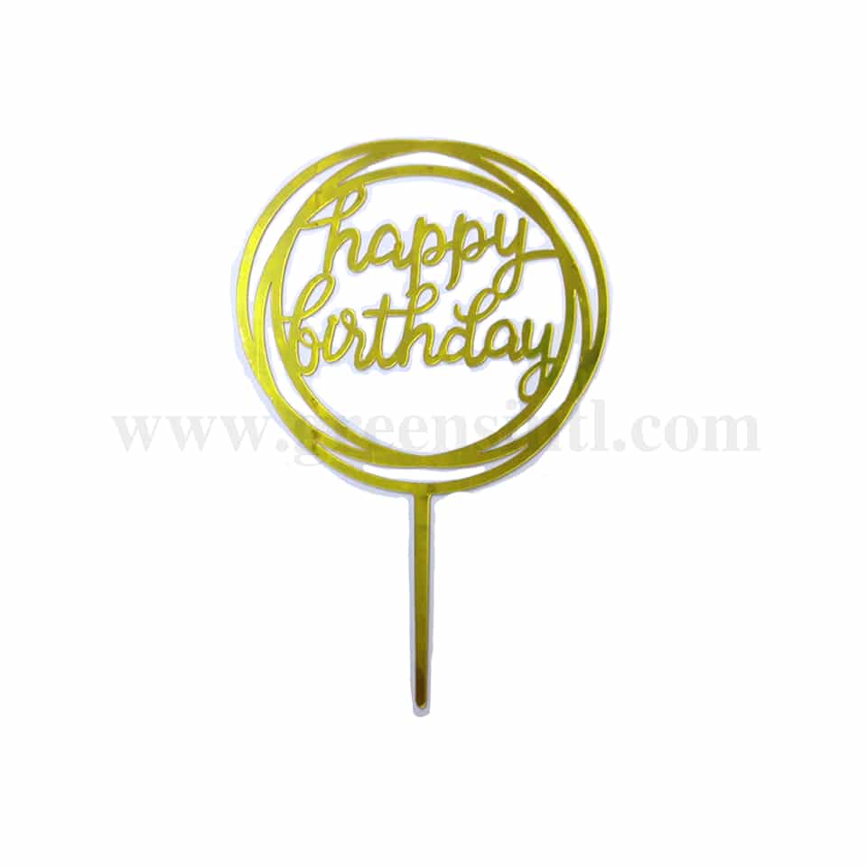 GREENS CHOICE Cake Topper Happy Birthday 100x100 mm