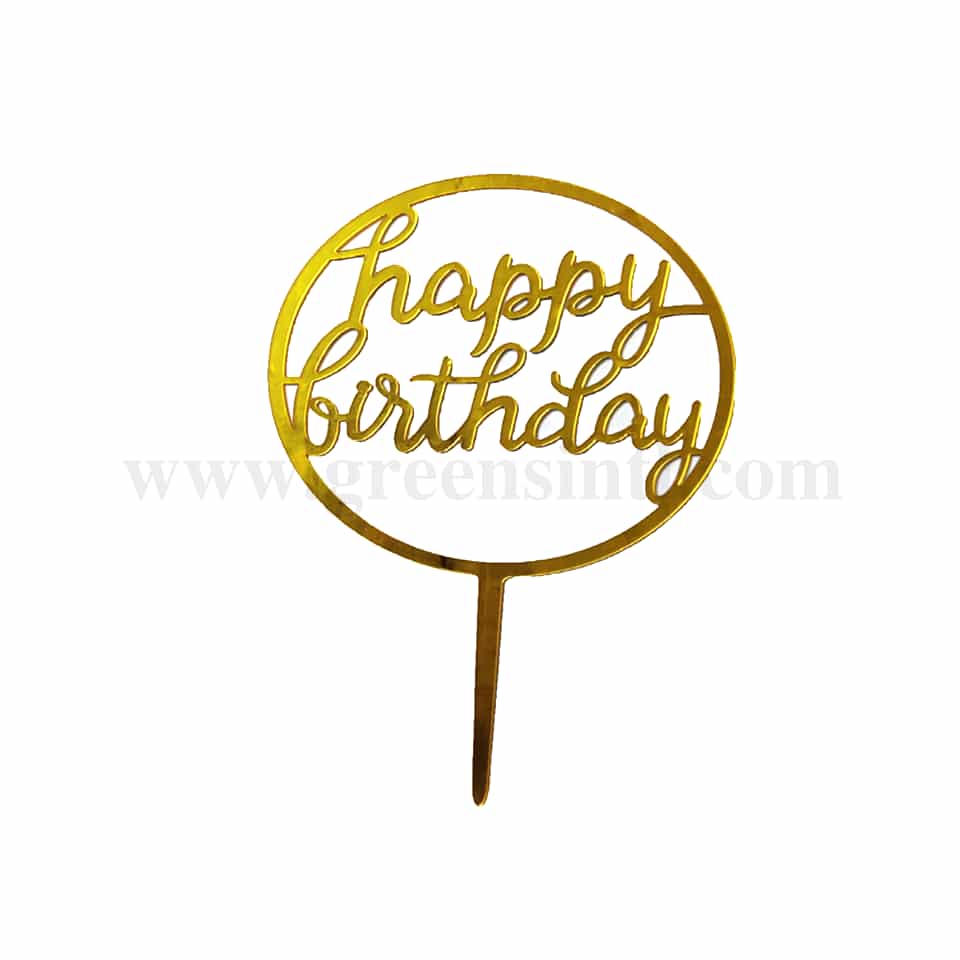 GREENS CHOICE Cake Topper Happy Birthday 100x 100 mm