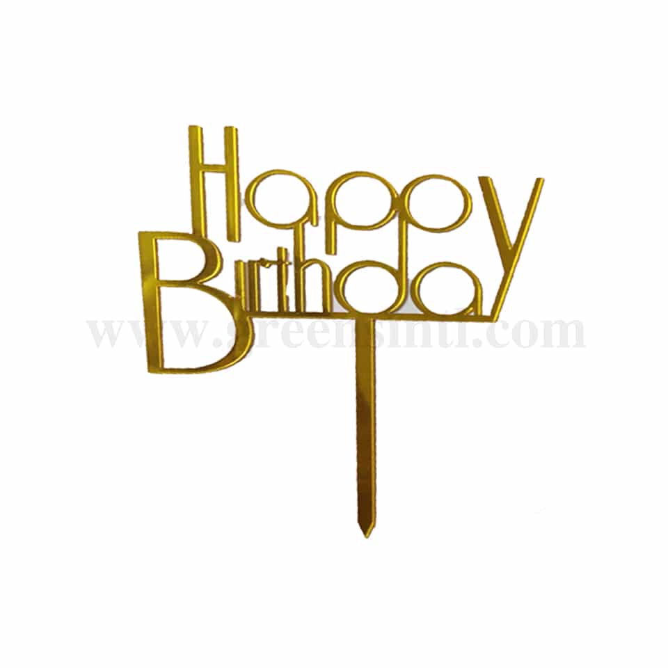 GREENS CHOICE Cake Topper Happy Birthday 80x110 mm