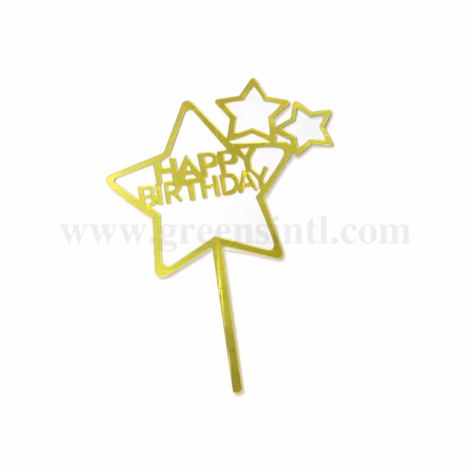 GREENS CHOICE Cake Topper Happy Birthday 100x120 mm
