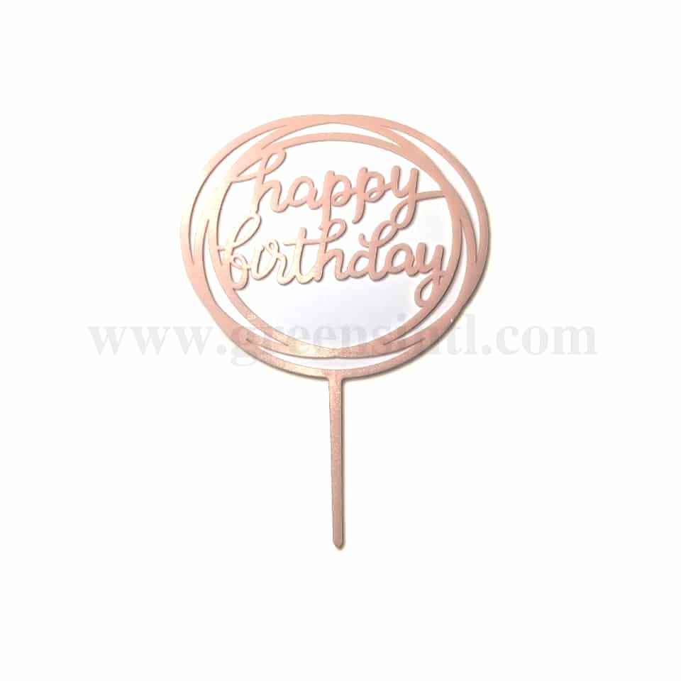 GREENS CHOICE Cake Topper Happy Birthday 100x100 mm