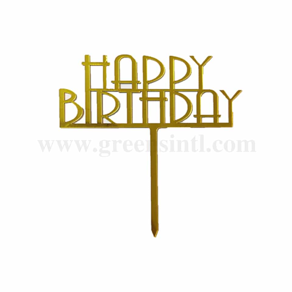 GREENS CHOICE Cake Topper Happy Birthday 55x115 mm