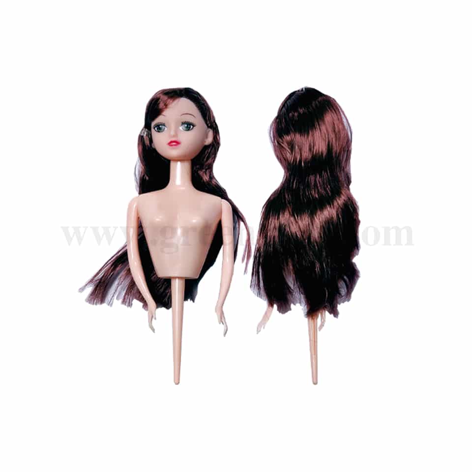 GREENS CHOICE Brown Hair Doll Topper Half Body 190 mm