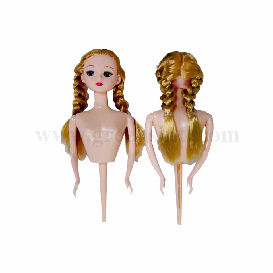 GREENS CHOICE Blond Braided Doll Topper Half Body 190 mm