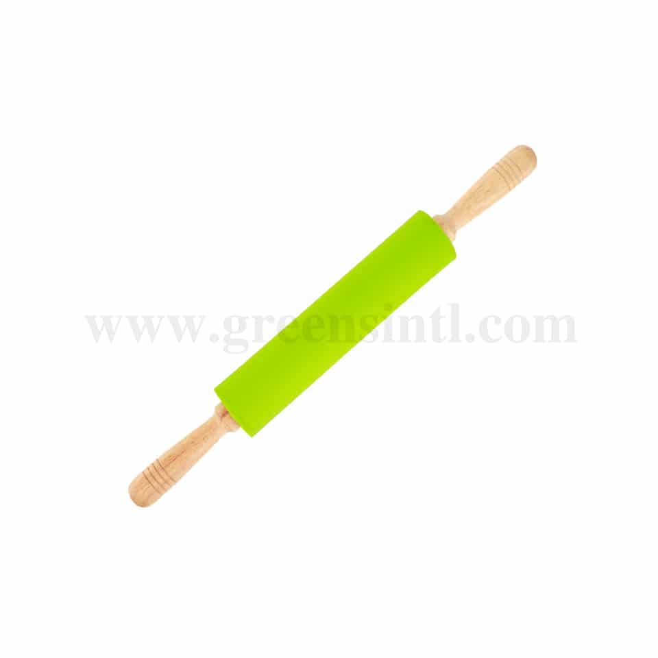 GREENS CHOICE Non-stick Silicone Rolling pin with Wooden Handle D 65 mm x L 280 mm