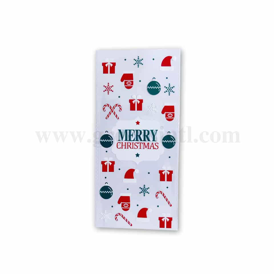 GREENS CHOICE Cookie Bag Transparent with Christmas Decorations 125x270mm-100 Pcs