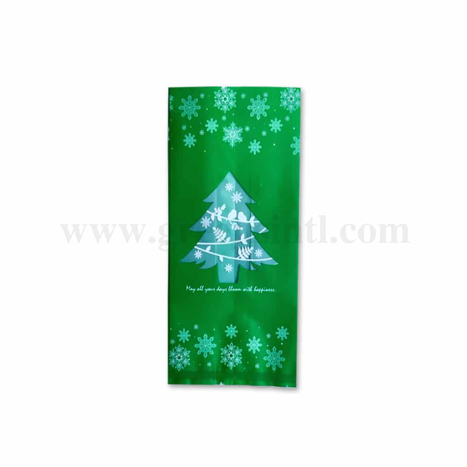 GREENS CHOICE Cookie Bag Christmas GREENS CHOICE with Tree and Snowflakes 95x200+70 mm-100 Pcs