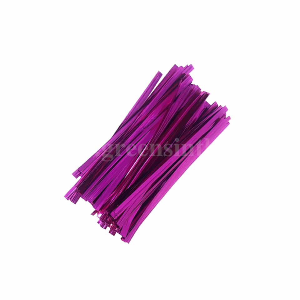 GREENS CHOICE Cookie Bag Twist Tie Pink 100x4 mm-2000 Pcs