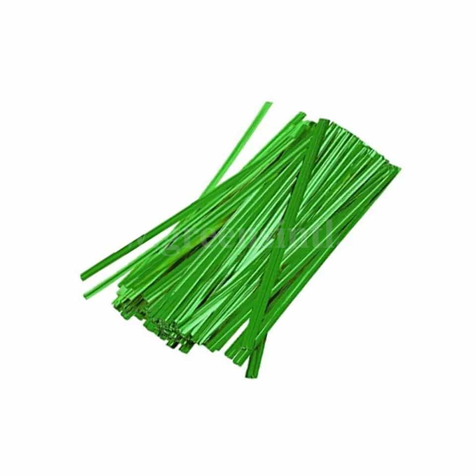 GREENS CHOICE Cookie Bag Twist Tie Green 100x4 mm-2000 Pcs