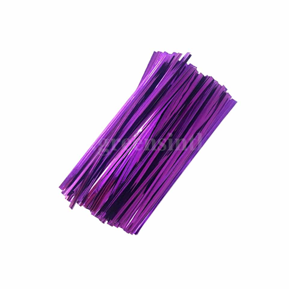 GREENS CHOICE Cookie Bag Twist Tie Purple 100x4 mm-2000 Pcs