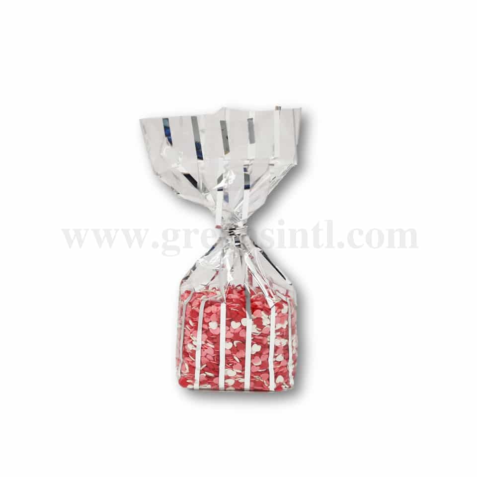 GREENS CHOICE Cellophane Bag with Silver Strips 120x260 mm-100 Pcs