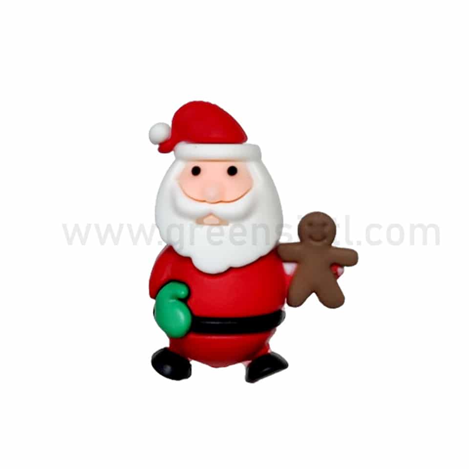 GREENS CHOICE Christmas Cake Topper Santa with Ginger Bread Cookie 50x37.5 mm-50 Pcs