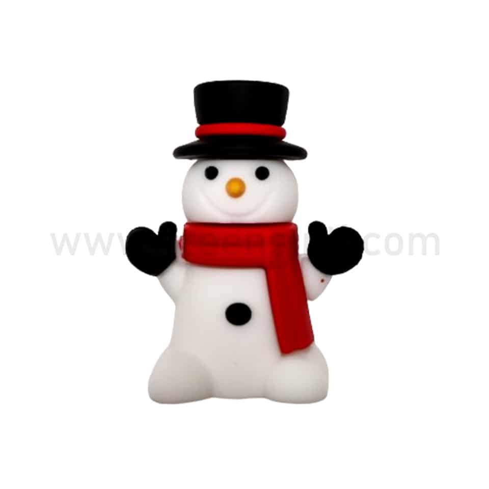 GREENS CHOICE Christmas Cake Topper Snowman with Red Scarf and Hat 52.5x42.5 mm-50 Pcs