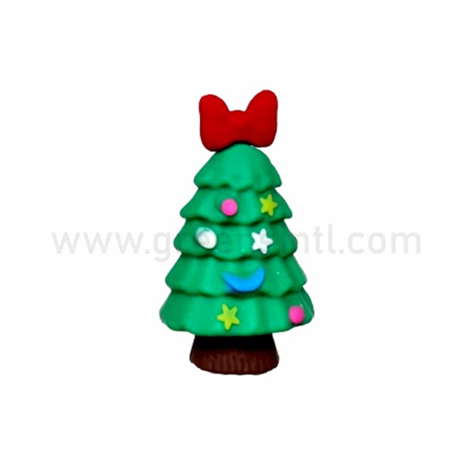 GREENS CHOICE Christmas Cake Topper Christmas Tree with Red Bow 47.5x27.5mm-50 Pcs
