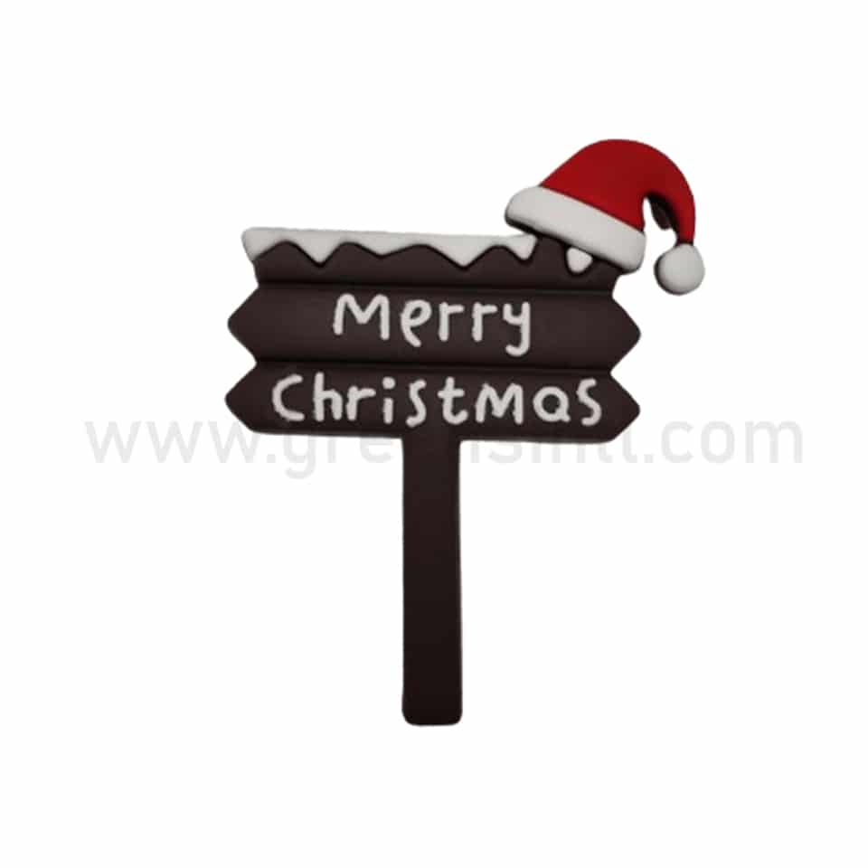 GREENS CHOICE Christmas Cake Toppers Merry Christmas Board with Cap 65x50mm-50 Pcs