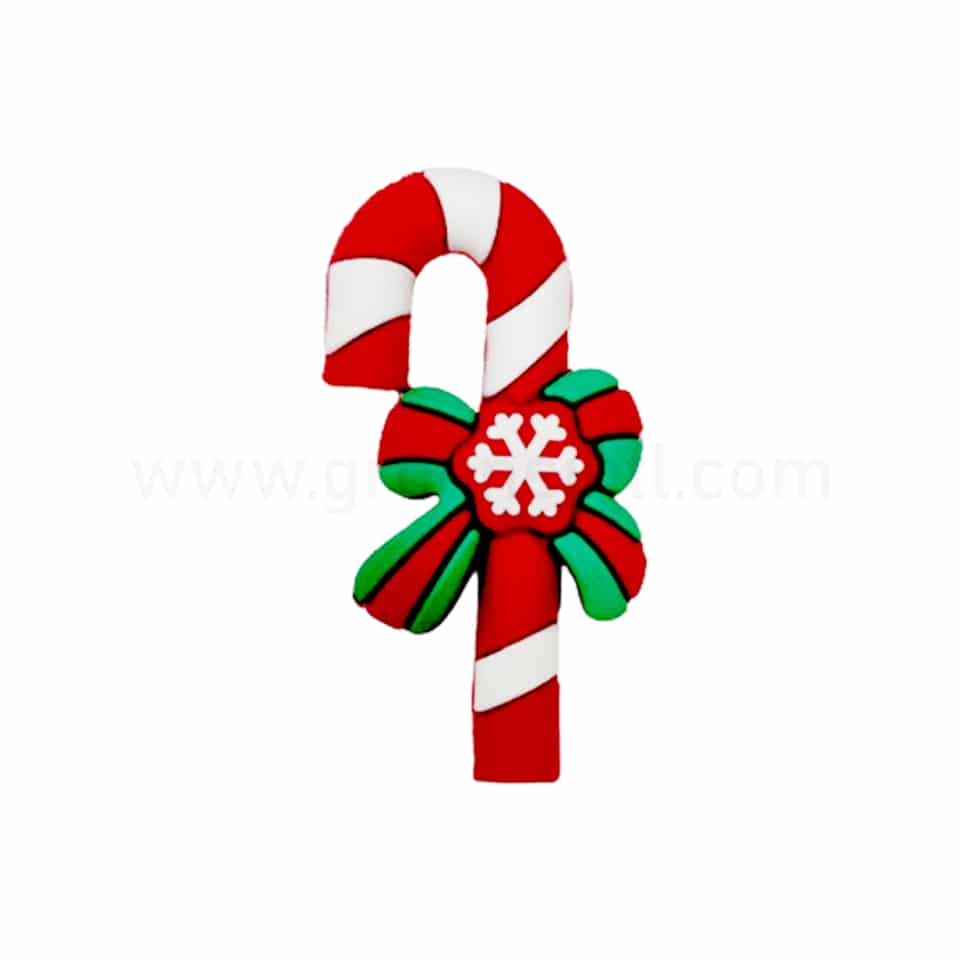 GREENS CHOICE Christmas Cake Topper Candy Cane with Red/Green Bow 55x30 mm-50 Pcs