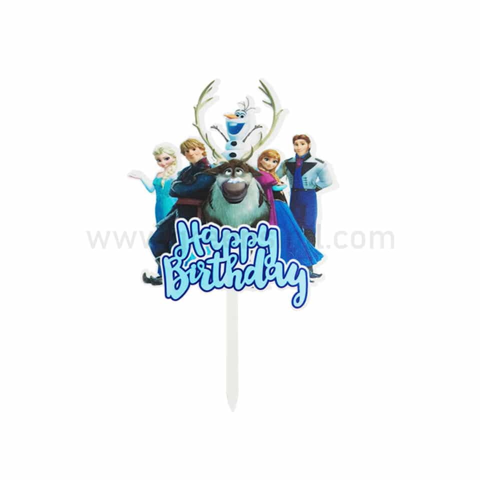 GREENS CHOICE Cake Topper Happy Birthday Frozen Theme 120x105mm