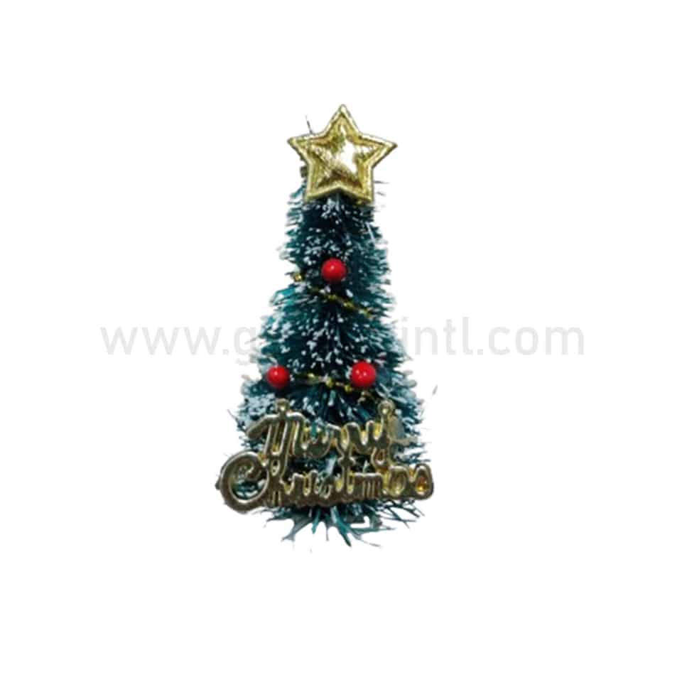 GREENS CHOICE Christmas Cake Topper Merry Christmas on Green Tree 60x25 mm-10 Pcs