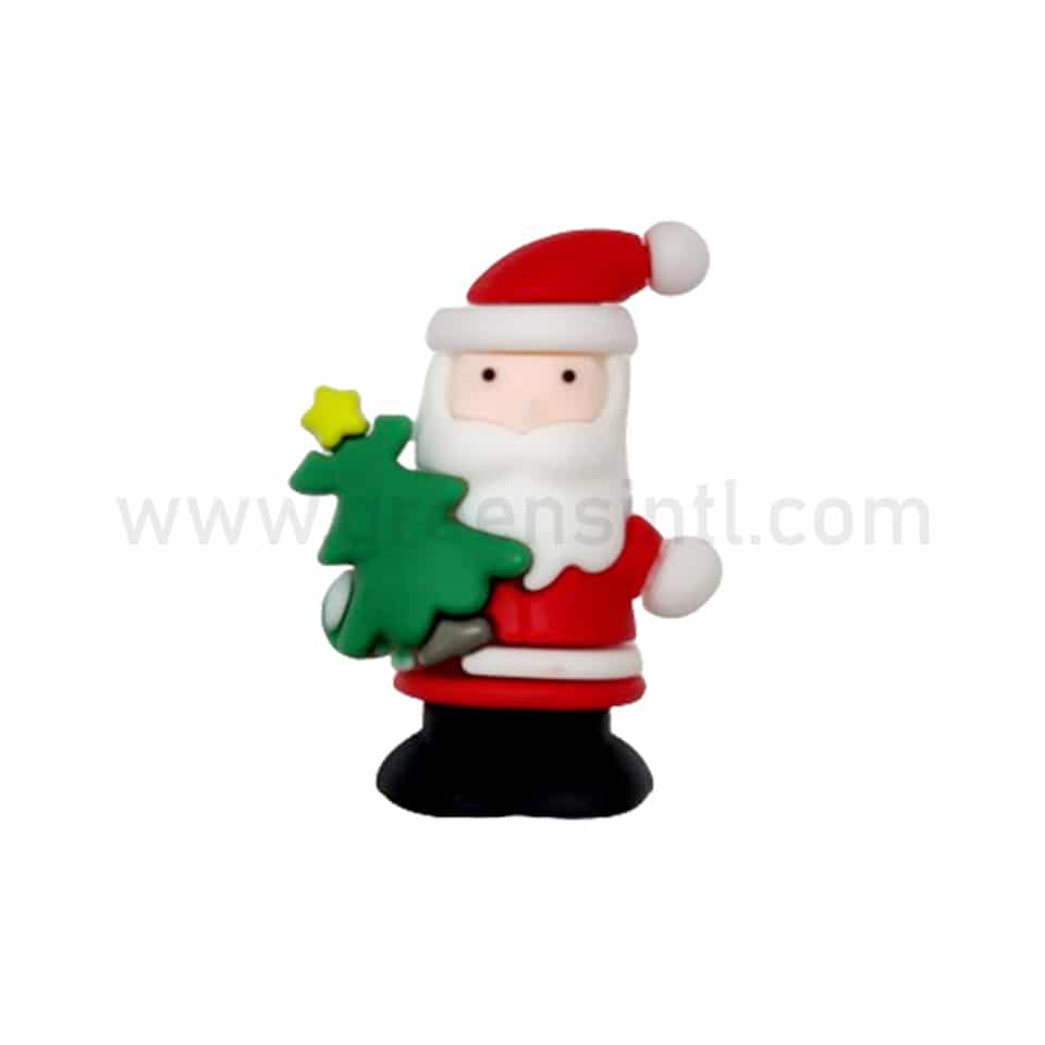 GREENS CHOICE Christmas Cake Topper Santa with Christmas Tree 50x42.5mm