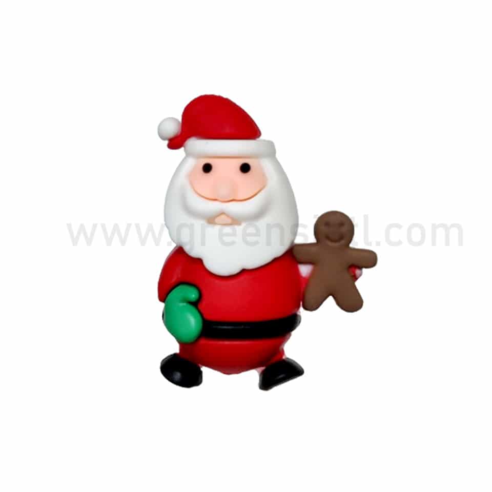 GREENS CHOICE Christmas Cake Topper Santa with Ginger Bread Cookie 50x37.5 mm