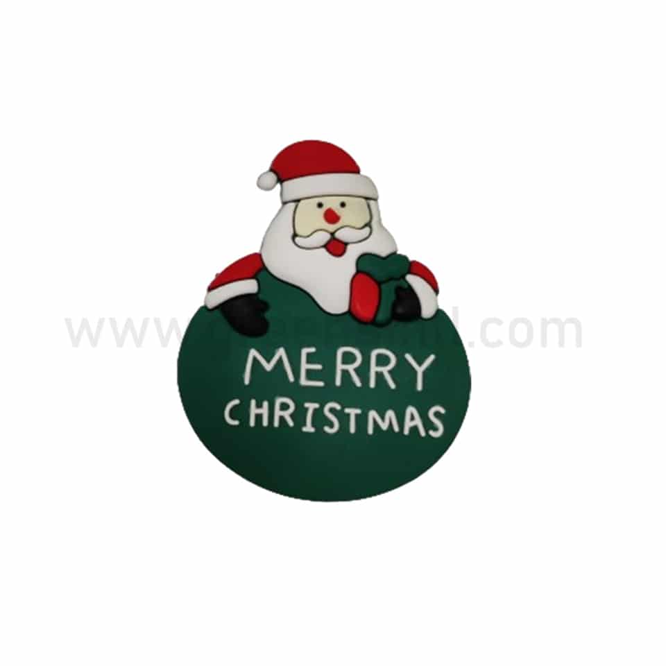 GREENS CHOICE Christmas Cake Topper Santa with Merry Christmas Gift Bag 62.5x50 mm