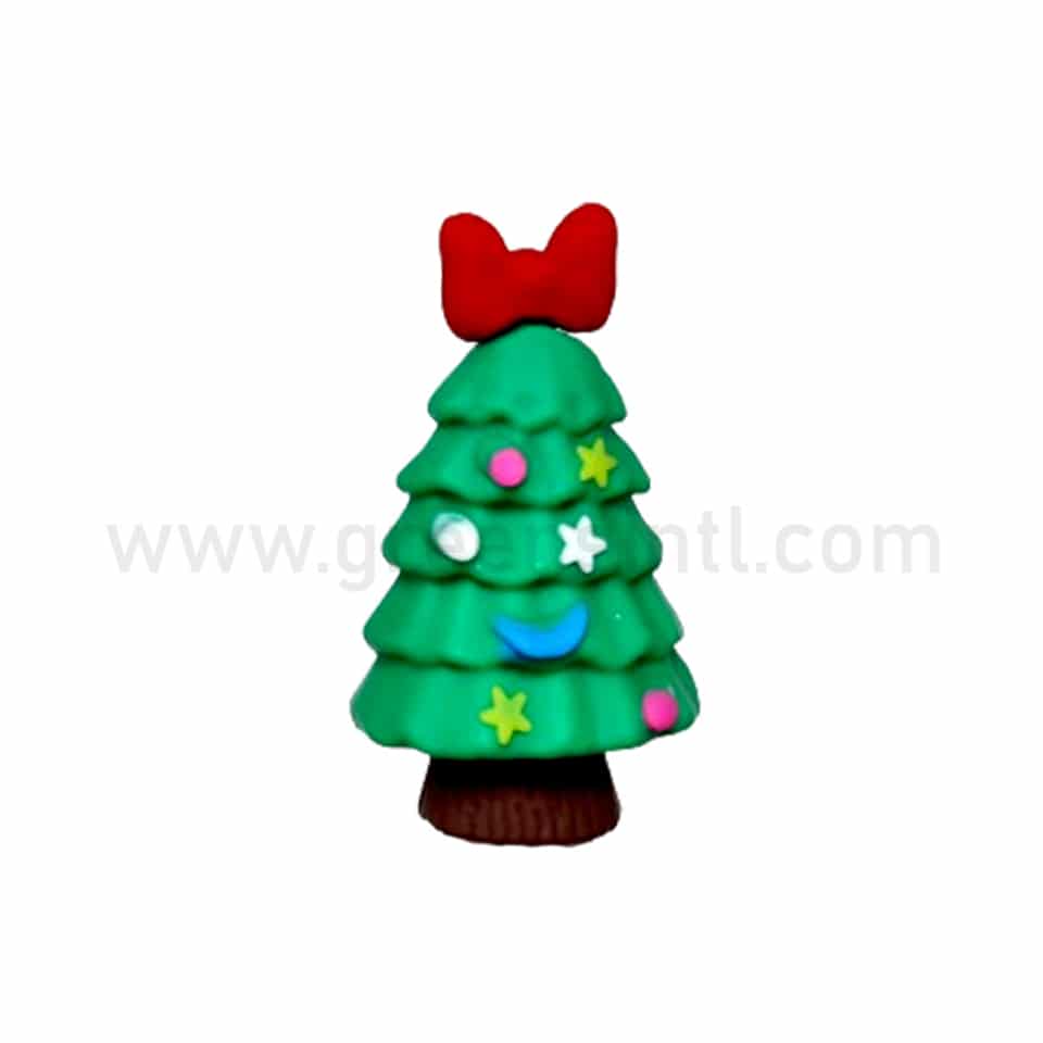 GREENS CHOICE Christmas Cake Topper Christmas Tree with Red Bow 47.5x27.5mm