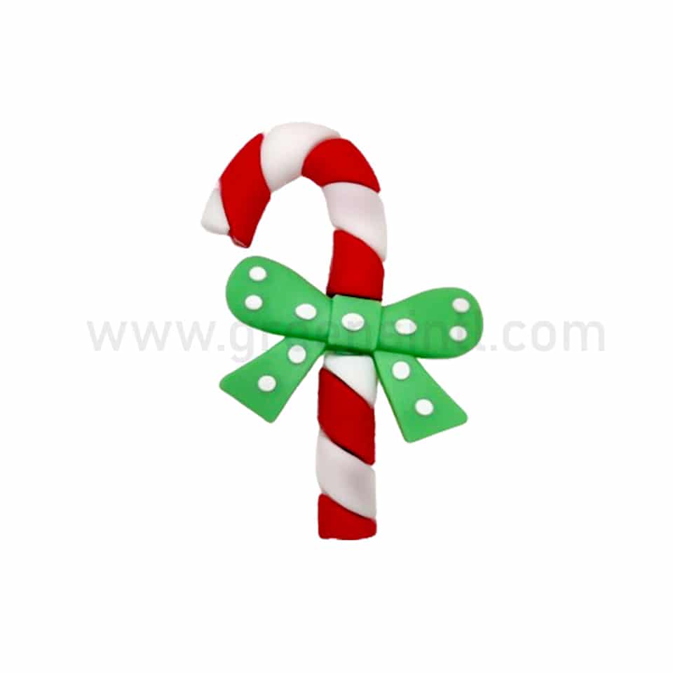 GREENS CHOICE Christmas Cake Topper Candy Cane with Green Bow 65x45 mm