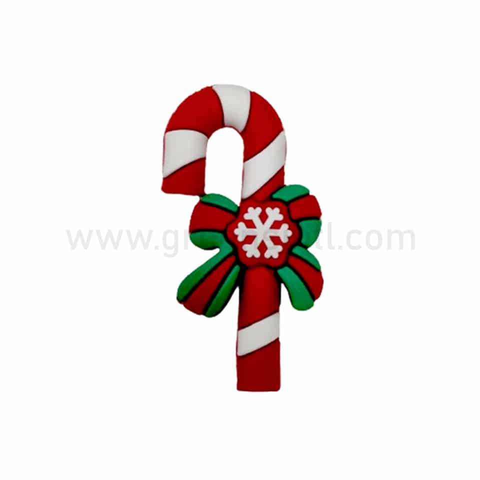 GREENS CHOICE Christmas Cake Topper Candy Cane with Red/Green Bow 55x30 mm