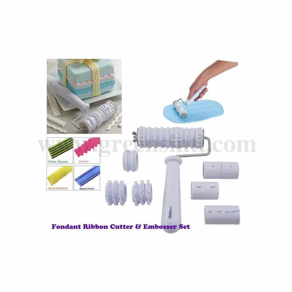GREENS CHOICE Fondant Ribbon Cutter & Embosser Set