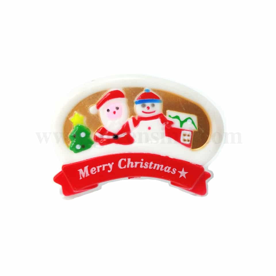 GREENS CHOICE Christmas Cake Topper- Merry Christmas with Santa Snowman and Chalet -60 Pcs