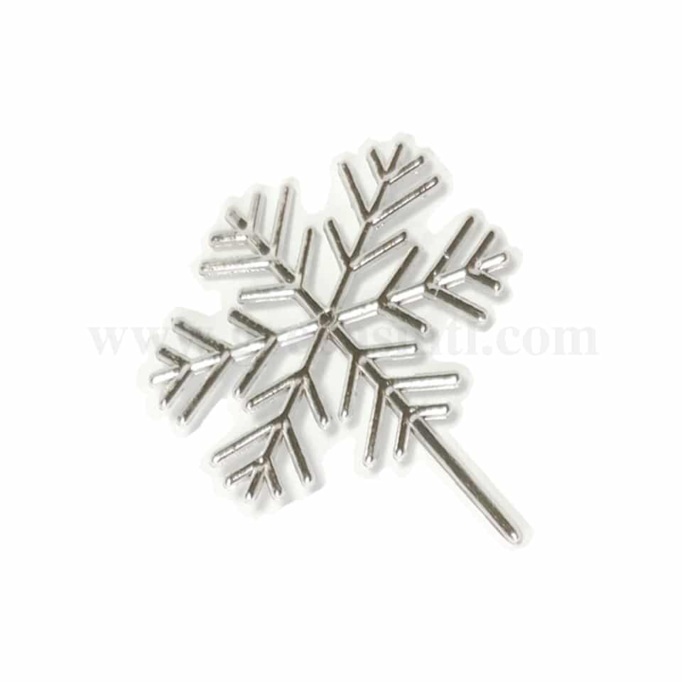 GREENS CHOICE Christmas Cake Topper- Snowflake Silver 50 mm-100 Pcs