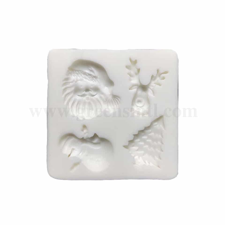 GREENS CHOICE Silicone Mould Christmas Santa Claus, reindeer, snowman, christmas tree) 70 x 70 x 14 mm