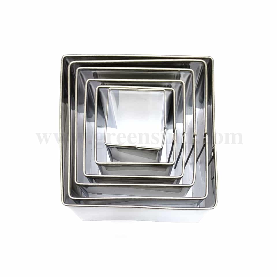 GREENS CHOICE Plain Square Cutter Set of 6