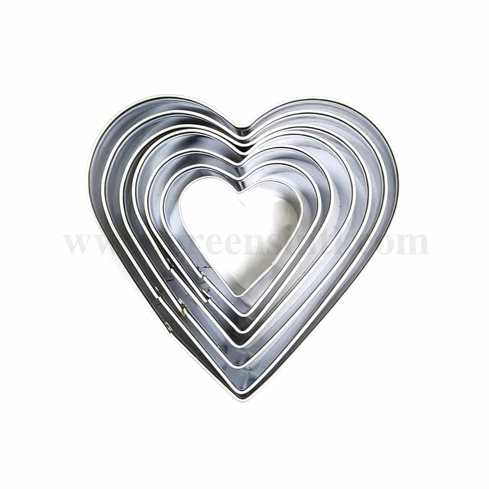 GREENS CHOICE Plain Heart Cutter Set of 7