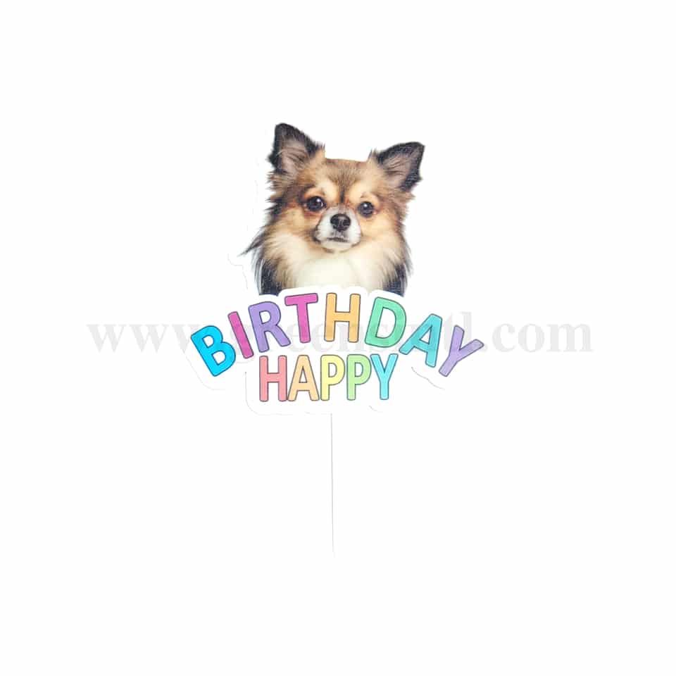 GREENS CHOICE Cake Topper Happy Birthday With Dog 110 x 105 mm