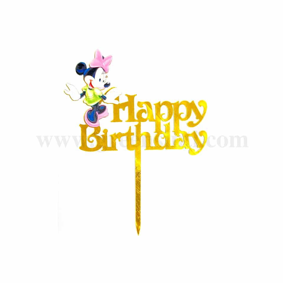 GREENS CHOICE Cake Topper Happy Birthday With Mini Mouse 115 x 85 mm