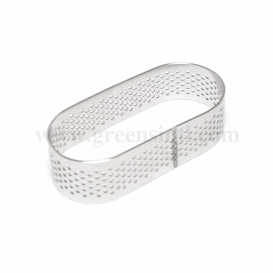 GREENS CHOICE Perforated Tart Ring Oval 80 x 35 x h20mm