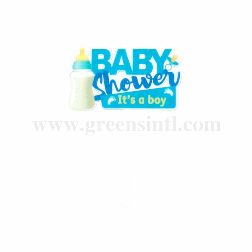 GREENS CHOICE Cake Topper Happy Baby Shower it’s a Boy 105 x 65 mm