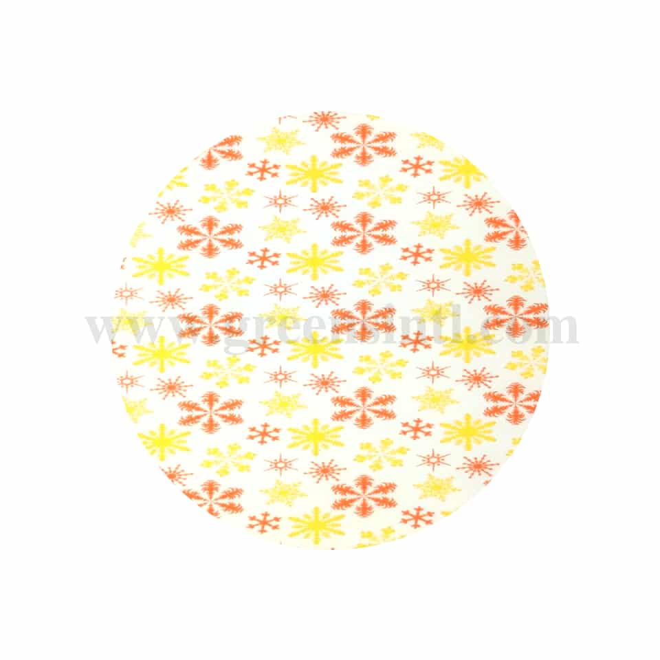 GREENS CHOICE Chocolate Transfer Sheet Snowflakes Gold And Orange 250 x 350 mm-50 Sheets