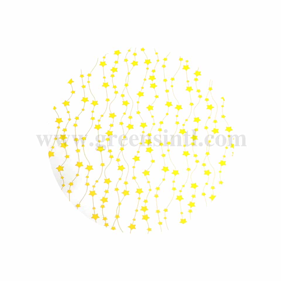 GREENS CHOICE Chocolate Transfer Sheet Garland of Stars Yellow 250 x 350 mm-50 Sheets