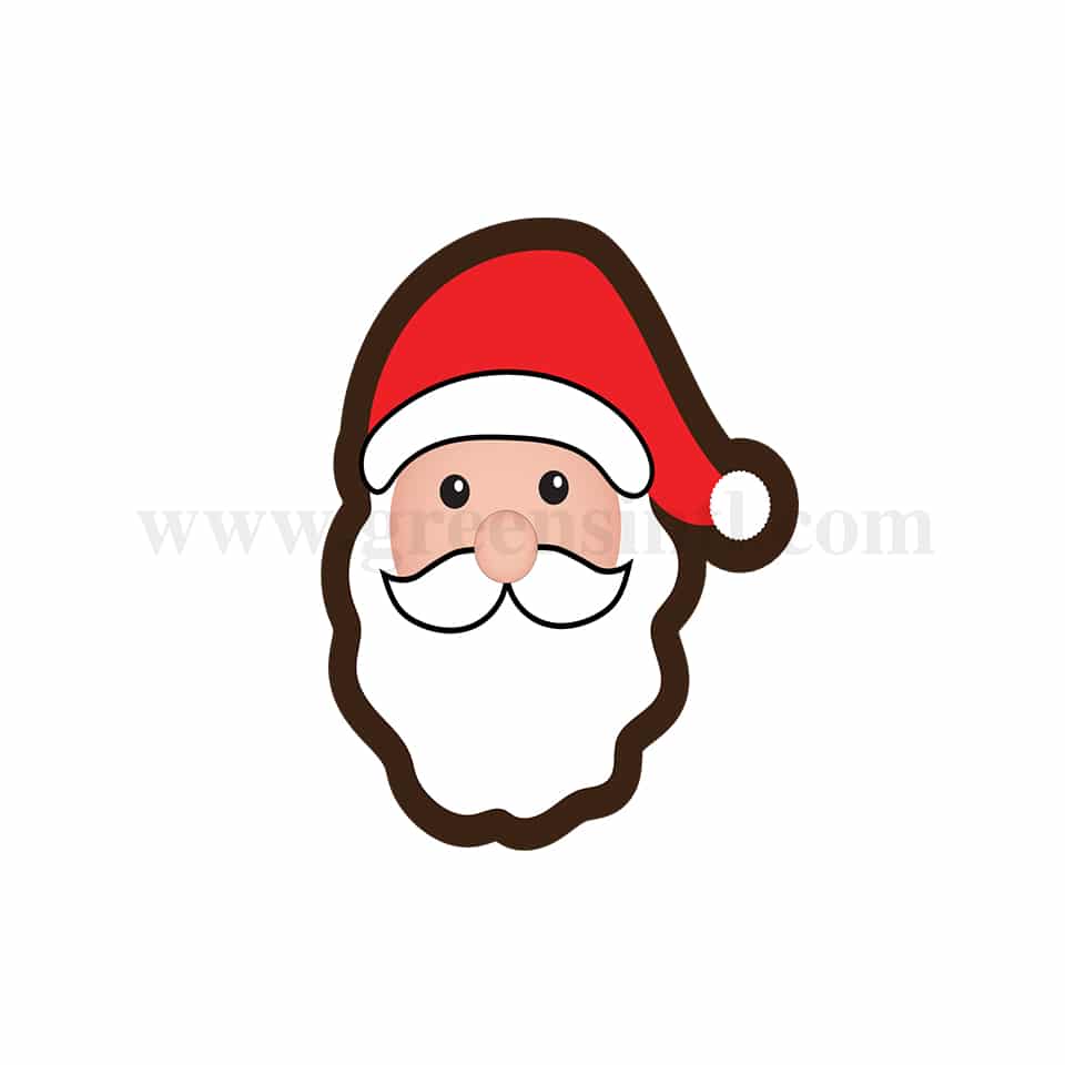 GREENS CHOICE Chocolate Transfer Sheet Santa Face Three Colours 30 x 35 mm-16 graphics-5 Sheets