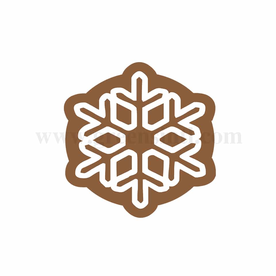 GREENS CHOICE Chocolate Transfer Sheet Snowflake White 23 x 25 mm-27 graphics-5 Sheets