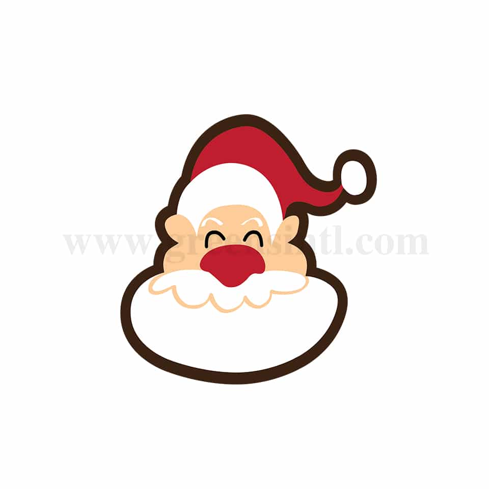 GREENS CHOICE Chocolate Transfer Sheet Santa Face 4 Colours-50 x 45 mm-10 graphics-5 Sheets