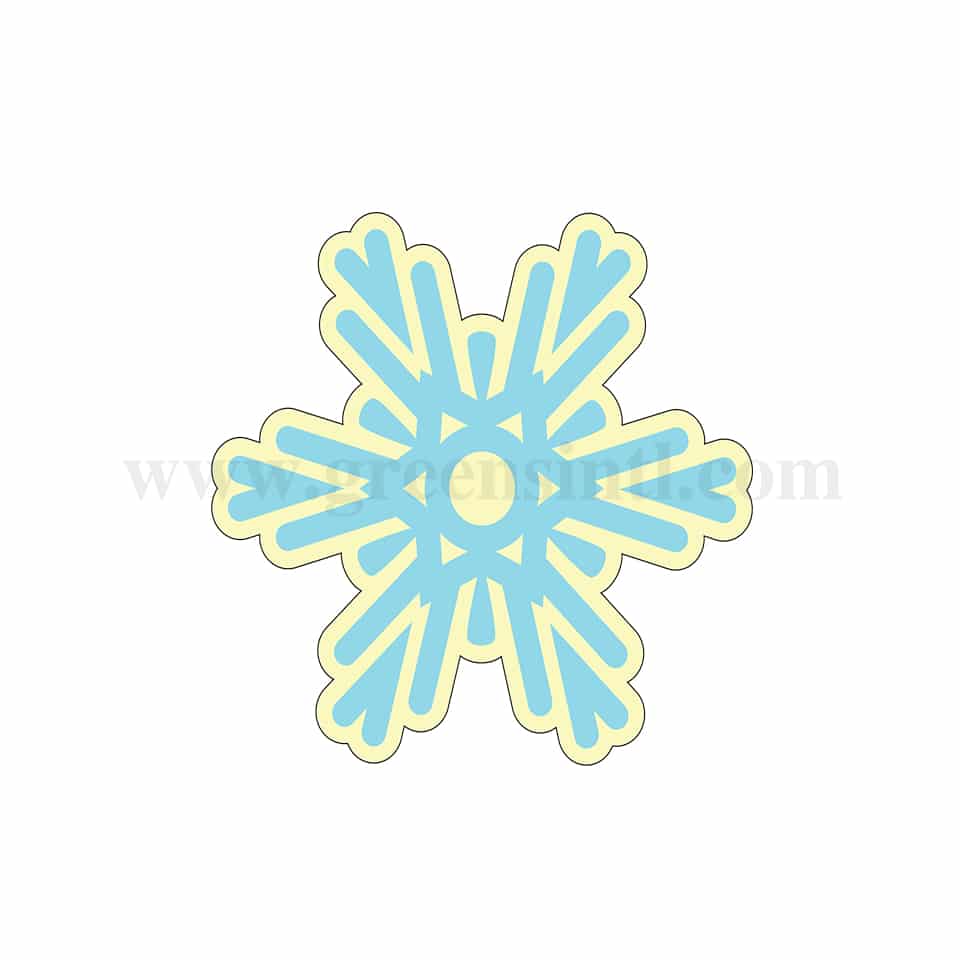 GREENS CHOICE Chocolate Transfer Sheet Snowflake 50 x 45 mm-10 graphics -5 Sheets