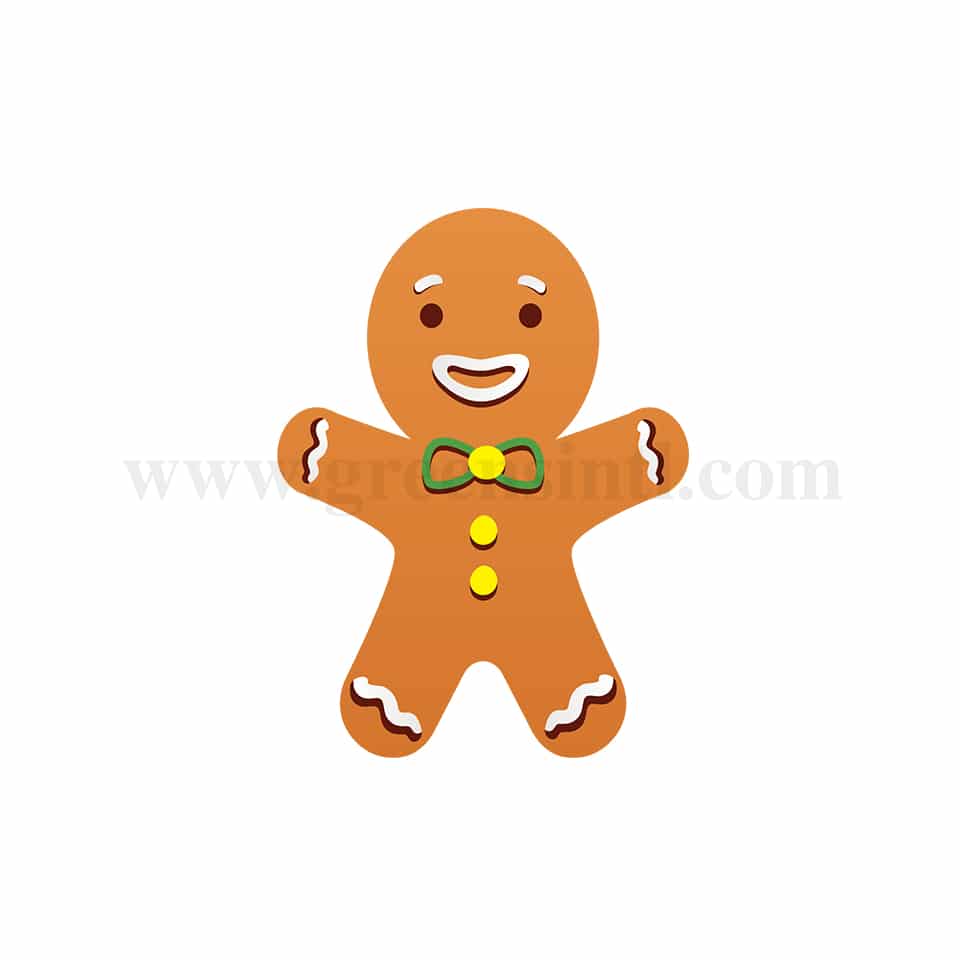 GREENS CHOICE Chocolate Transfer Sheet Ginger Bread Man with Four Colours 30 x 35 mm-16 graphics-5 Sheets