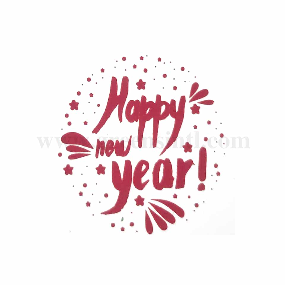 GREENS CHOICE Chocolate Transfer Sheet Happy New Year-Red-5 Sheets