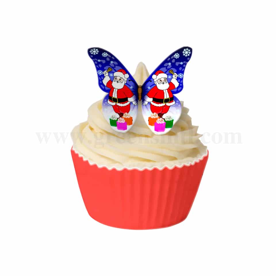 CDA Wafer X'mas Santa Butterfly-12 Sheets