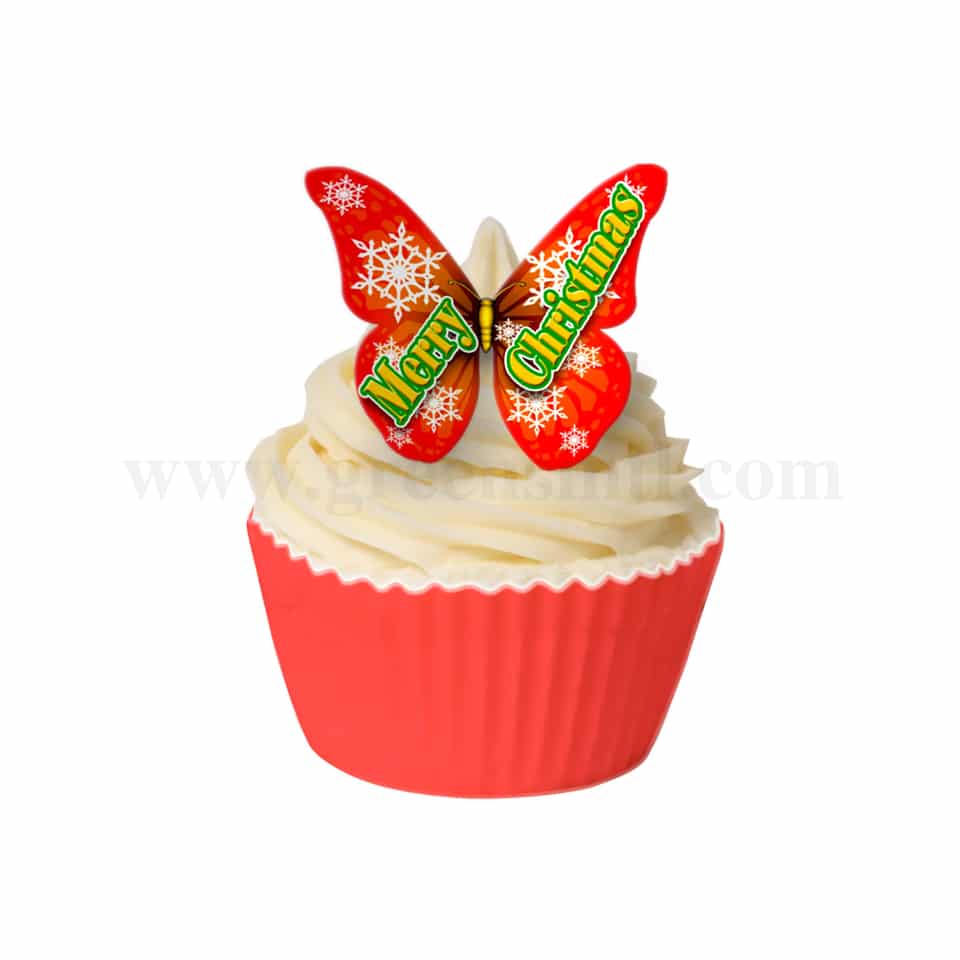 CDA Wafer Merry X'mas Butterfly-12 Sheets