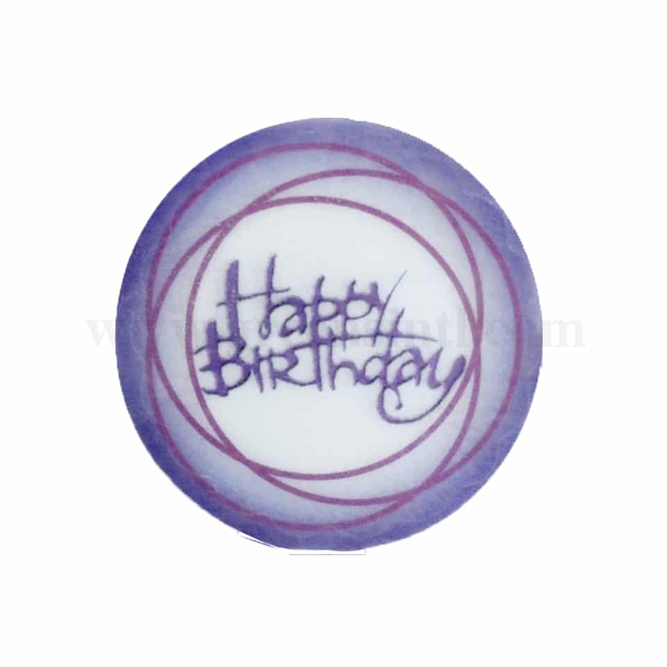 CDA Wafer Happy Birthday - Purple 144 Pcs