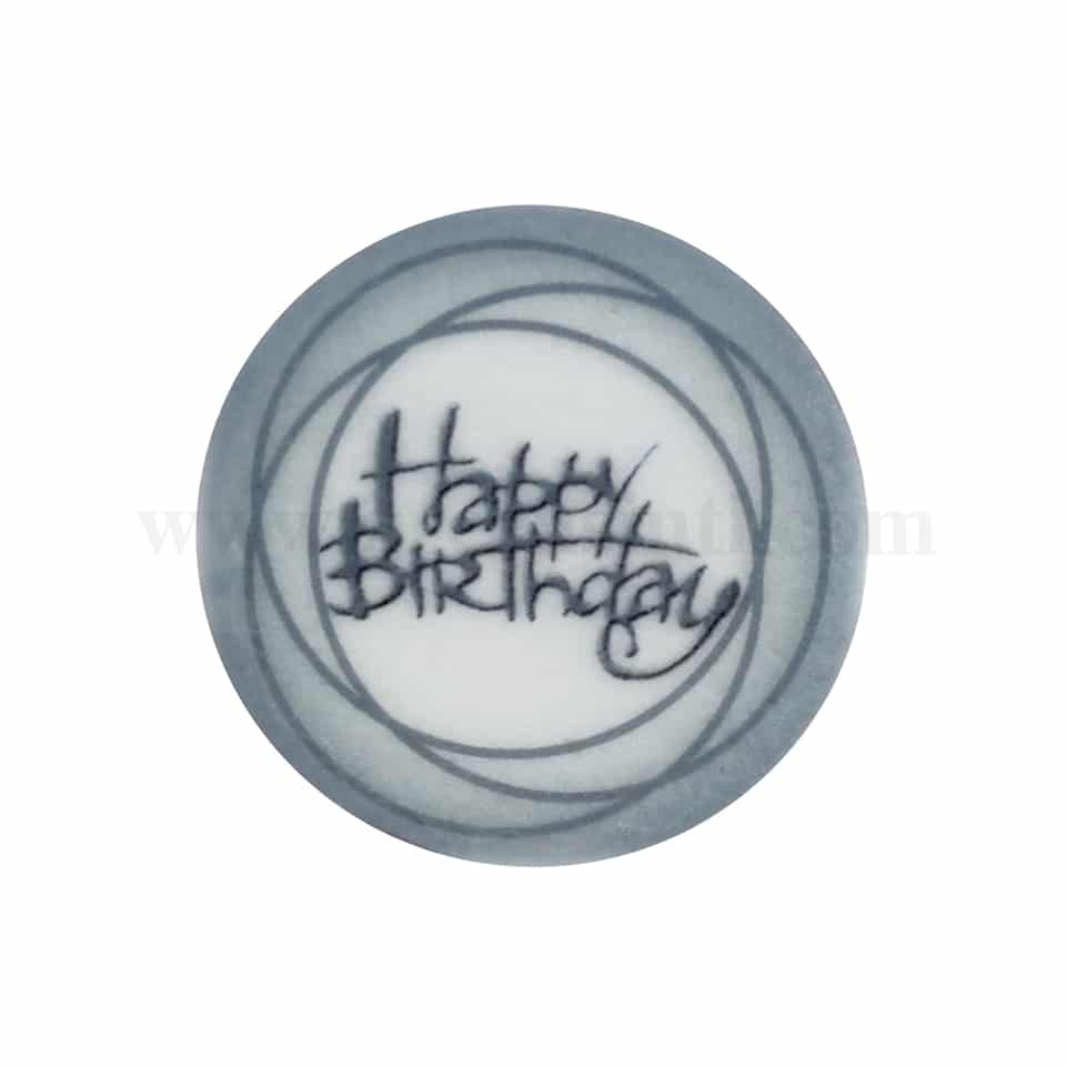 CDA Wafer Happy Birthday -Grey 12 Sheets